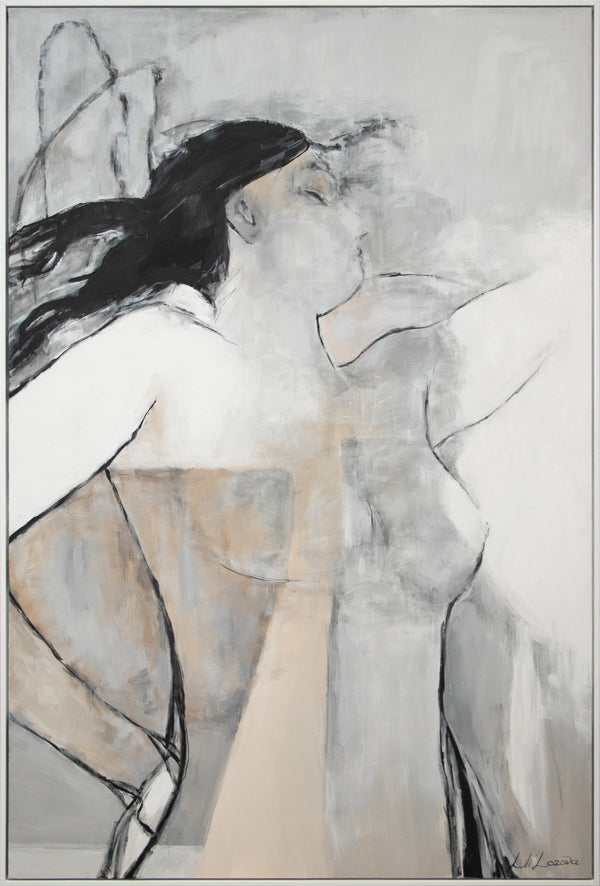 Large abstract wall art with frame “Mechelen”