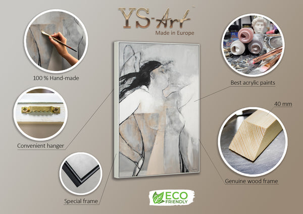 Large abstract wall art with frame “Mechelen”