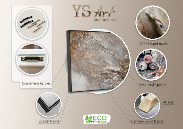 Abstract acrylic painting with frame "Universe"