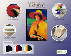 Framed acrylic painting on canvas "Femininity"