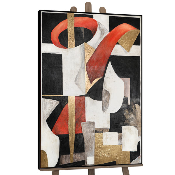 Abstrakte Kunst "Grafischer Rhythmus" mit Rahmen Wanddeko Wohnzimmer