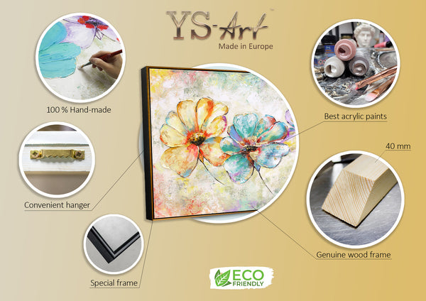 Infografik zum Kunst Gemälde Schöne Blumen