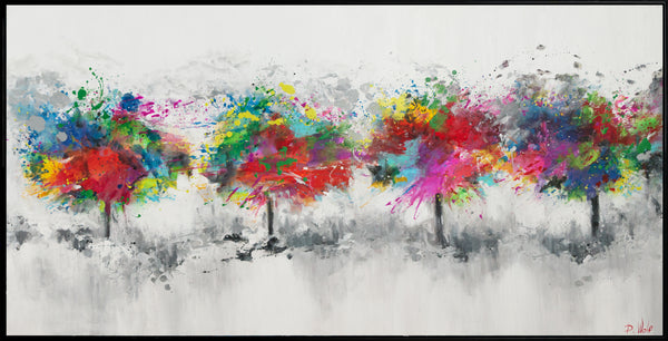 Art deco painting with frame "Colorful forest"