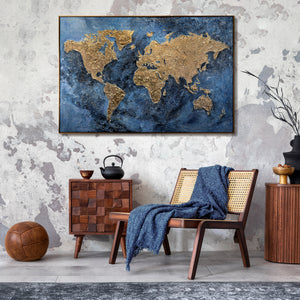 Nachtleuchtende Kunstwerke Gemälde Handgemalt mit Rahmen "Magische Karte"