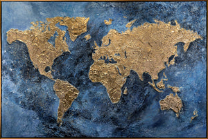 Nachtleuchtende Kunstwerke Gemälde Handgemalt mit Rahmen "Magische Karte"