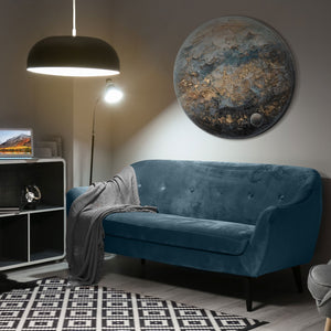 Rundes handgemaltes Acrylgemälde