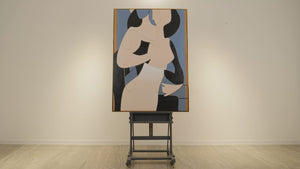 Large abstract wall art with frame "Intertwining"