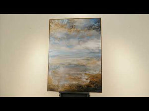 Handmade painting for living room with frame "Silent dawn"