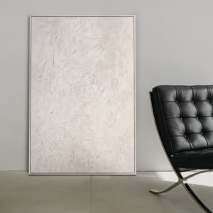 Struktur Leinwandbild Beige Handgemalt