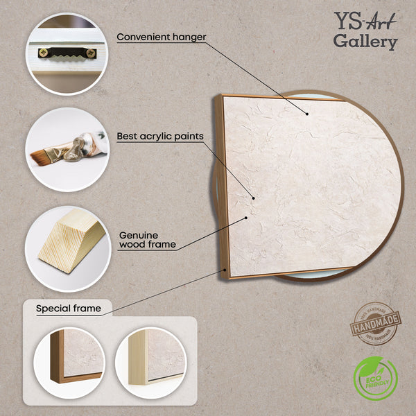 Hand-painted acrylic painting with frame "The Whisper of Time" – Abstract structural art