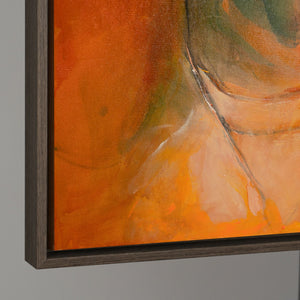 Handgemaltes Acrylbild mit Rahmen „Herbsttanz“ – Abstrakte Kunst in warmen Farbtönen