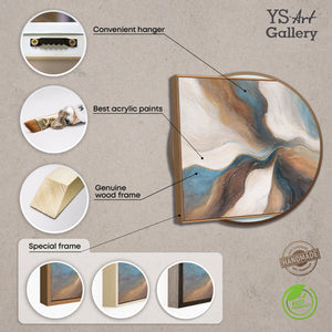 Modern painting in natural tones – Hand-painted picture with frame “Passage of Time”