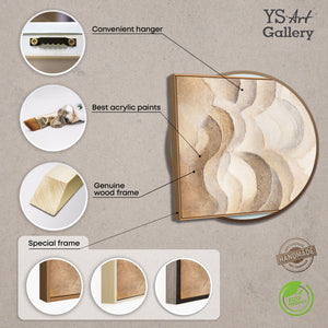 Modern painting in natural tones – Hand-painted framed wall art “Horizon Layers”