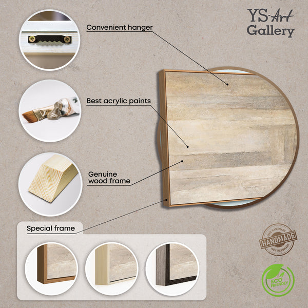 Abstract acrylic painting on canvas in beige grey “Verticals of Time”