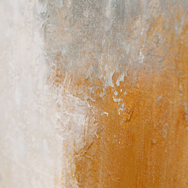 Acrylbild mit Rahmen „Lichtübergänge“ – Abstrakte Wandkunst in Blau und Gold