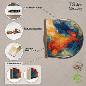 Produktübersicht eines abstrakten Leinwandbildes mit intensiven Farben und Materialdetails