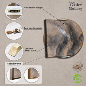 Abstract painting in dark earth tones – Hand-painted canvas art “Darkness and Dawn”