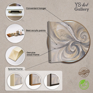 Modern abstract acrylic painting in beige grey – textured wall art “Sand and Clouds”