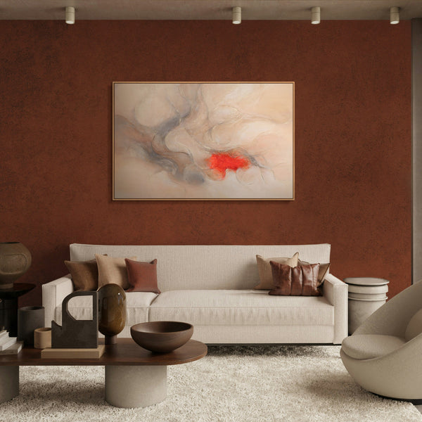 Abstraktes Wandbild in modernem Stil mit feiner Struktur und ruhiger Farbpalette