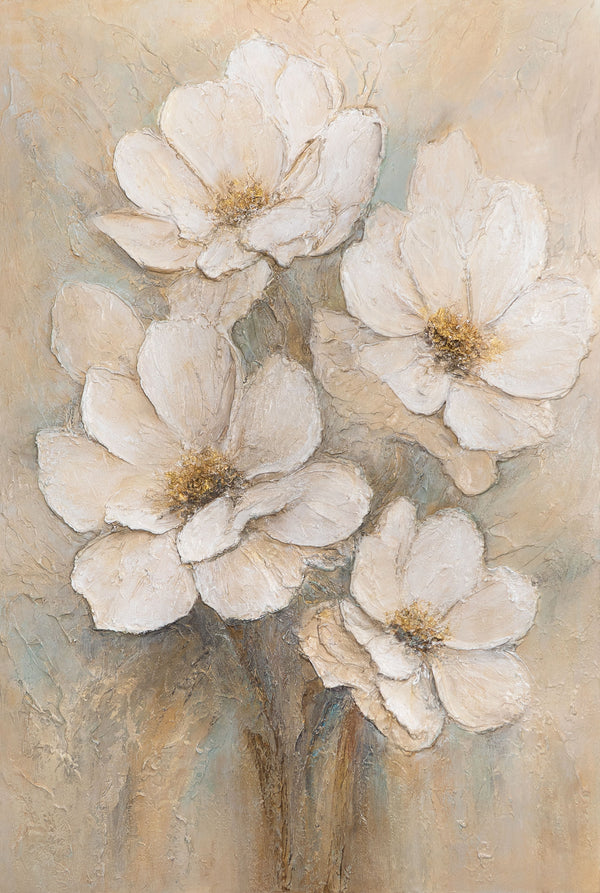 Acrylmalerei auf Leinwand „Schleier der Zärtlichkeit“ – Moderne Florale Malerei handgemalt