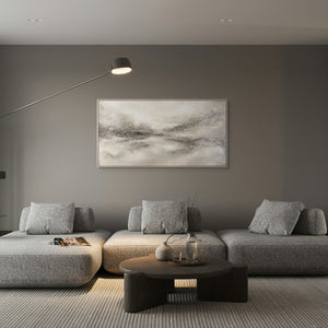 Gemälde Handgemalt mit Rahmen „Nebulöse Ferne“ – Moderne Abstrakte Kunst