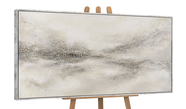 Gemälde Handgemalt mit Rahmen „Nebulöse Ferne“ – Moderne Abstrakte Kunst