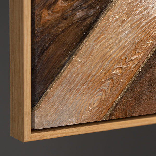 Abstraktes Gemälde „Geometrie des Goldes“ – Moderne Wandkunst mit Rahmen