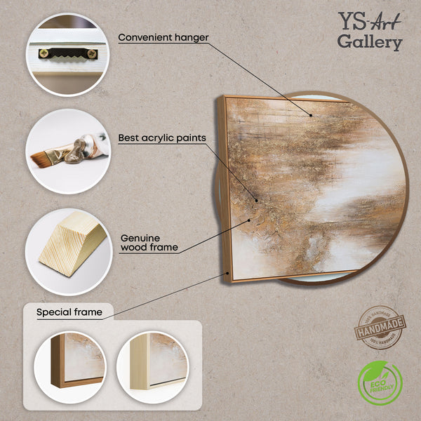 Abstraktes Wandbild in Braun, Ocker und Beige mit Struktur, moderne Kunst auf Leinwand