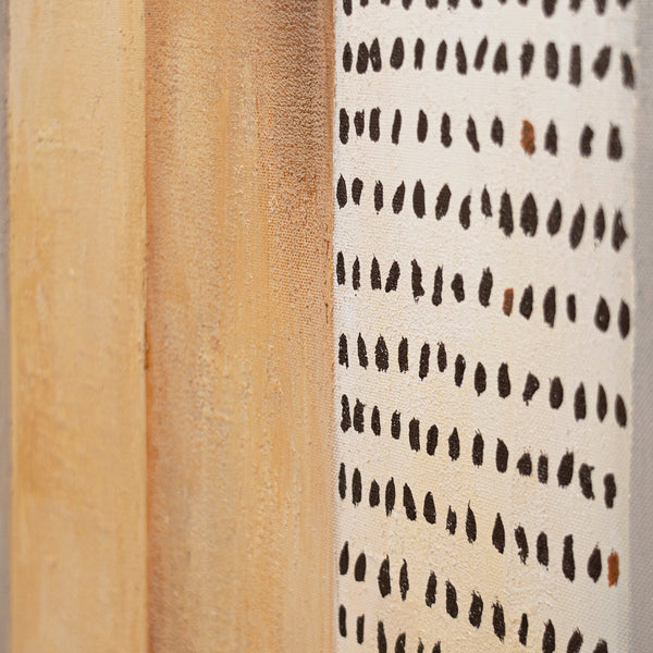 Abstraktes Leinwandbild „Stadt der Figuren“ – Moderne Bilder Wohnzimmer