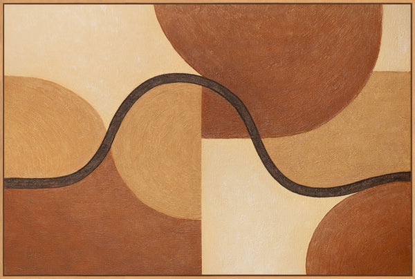 Hand-painted geometric painting "Intertwining of Forms" abstract in frame