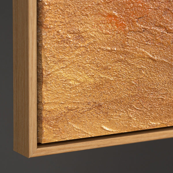 Handgemaltes Acrylbild mit Rahmen „Abendliche Hügel“ – Moderne Wandkunst in Erdtönen