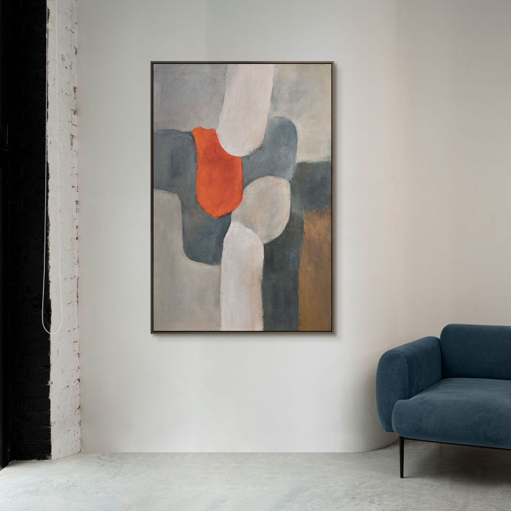 Handgemalte Wandkunst „Flammende Insel“ – Acrylgemälde mit Struktur