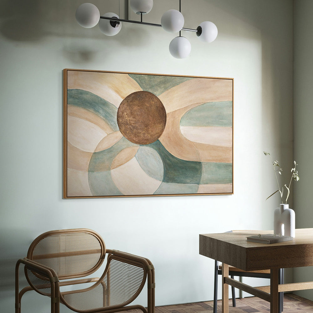 Calm abstract painting in the frame "Cycle of Life" on canvas