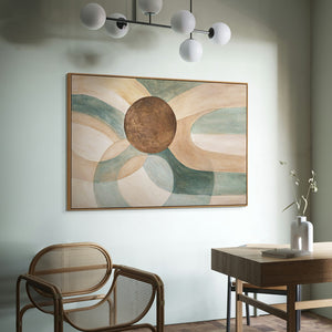 Calm abstract painting in the frame "Cycle of Life" on canvas