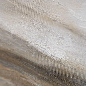 Leinwandbild mit Rahmen „Atem der Steppe“ – Handgemalte Landschaft in Naturtönen