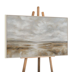 Framed canvas print "Breath of the Steppe" – Hand-painted landscape in natural tones