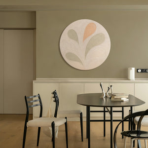 Round canvas print “Delicate Patterns” – Abstract wall art in pastel shades