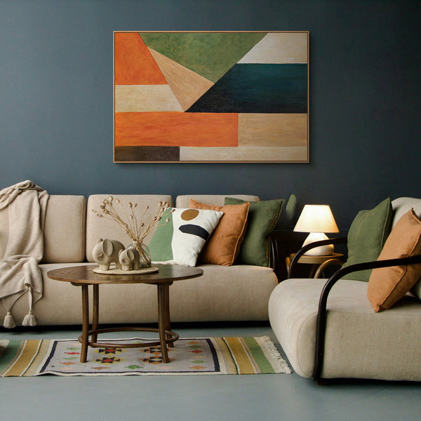 Modern acrylic paintings with geometric structure in the framework "Order and Movement"