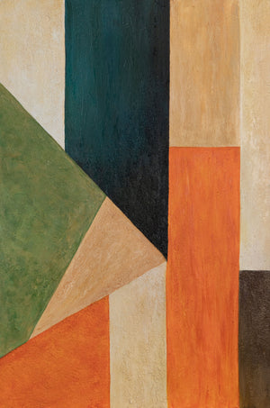 Abstrakte Geometrie Gemälde „Ordnung und Bewegung“ - Acrylmalerei mit Struktur