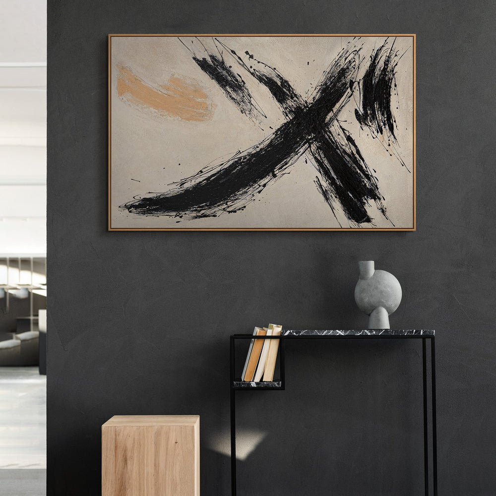 Abstract painting in a modern acrylic style, "Power of the Brushstroke"