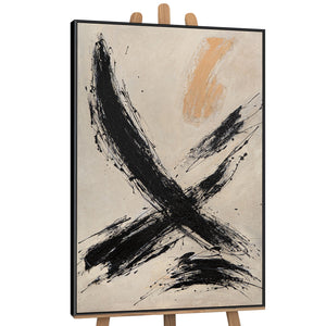 Abstraktes Wandbild mit hochwertigem Rahmen im modernen Stil