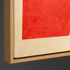 Moderne Acrylmalerei mit Rahmen „Kontraste“ – Abstrakte geometrische Formen auf Leinwand