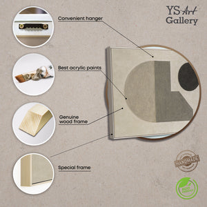 Modern acrylic painting in a frame, geometric canvas painting "Silence of Geometry"