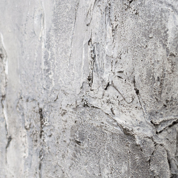 Leinwandbild mit Rahmen „Erinnerung des Steins“ – Strukturierte Acrylmalerei in Betonoptik