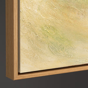 Handgemalte Gemälde auf Leinwand „Warme Weite“ – Moderne Abstrakte Kunst mit Rahmen