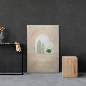 Abstraktes Wandbild in modernem Stil mit feiner Struktur und ruhiger Farbpalette