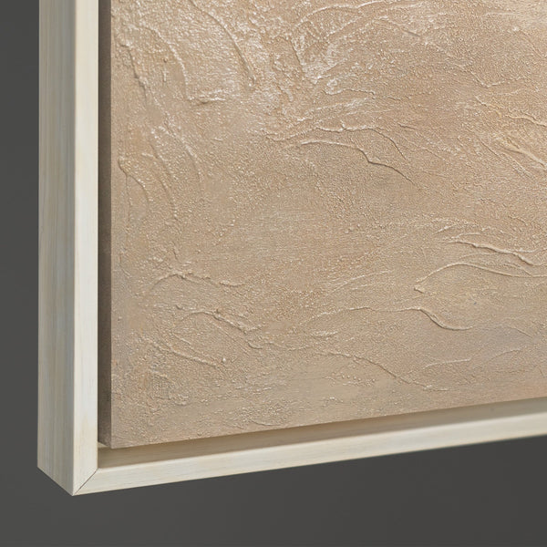 Abstraktes Acrylmalerei mit Rahmen „Grüner Akzent“ – Minimalistische Wandkunst auf Leinwand