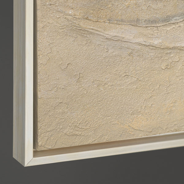 Abstract Wall Art with Texture in Beige, Green & Gold – Modern Acrylic Painting on Canvas