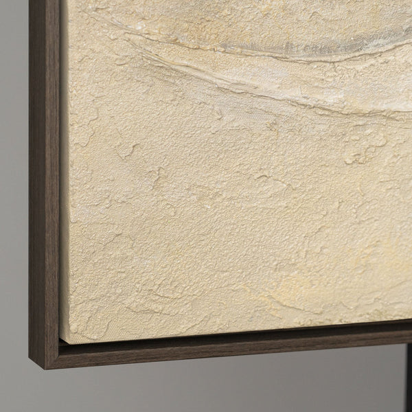 Abstract Wall Art with Texture in Beige, Green & Gold – Modern Acrylic Painting on Canvas