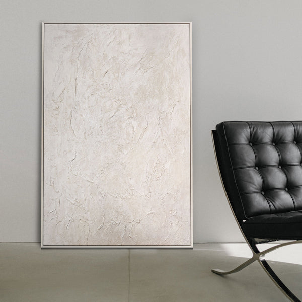 Modern Wall Decor Neutral – Abstract Painting Beige "The Whisper of Time"